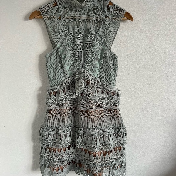 SELF PORTRAIT
Teardrop Guipure Paneled Mini Dress, size 4 - Picture 7 of 7